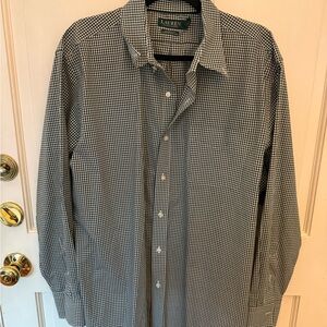 Men’s forest green gingham shirt